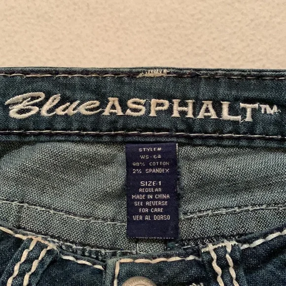 “The Road Is Paved In Blue” Two Pairs of Blue Asphalt Jeans - Picture 7 of 8